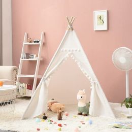 4 Colors Authentic Teepee Play Tent Pom Pom