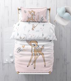 Pink Dearest Bambi 3-Piece Toddler Cotton Bedding Set