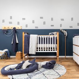 Blue Tetra Cotton 3 Piece Crib Bedding Set For Boys