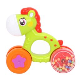 2 Pcs Running Horse Cartoon Baby Toys Plastic Infant Rattles Hand Bell(D0101H56FKV)