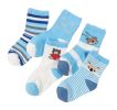 Set of 5 Blue Unisex Baby/Kids Breathable Cotton Socks(D0101H5YWI7)