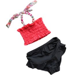 Cute Baby Girls Beach Suit Lovely Bikini Design Swimsuit 2-3 Years Old(90-100cm)(D0101HH8A3V)