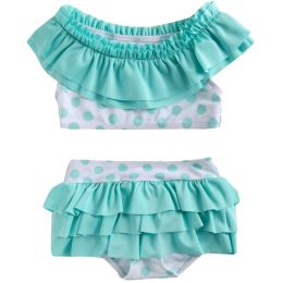 Cute Baby Girls Green Bikini Beach Suit Lovely Swimsuit 1-2 Years Old(80-90cm)(D0101HH8AF7)