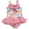 Cute Baby Girls Pink Flower Beach Suit Lovely Swimsuit 2-3 Years Old(90-100cm)(D0101HH8ATY)