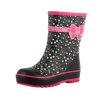 Kids' Rain Boots Cute Bowknot Black Rainy Days Children's Rain Shoes 16.5CM(D0101HHD6EA)