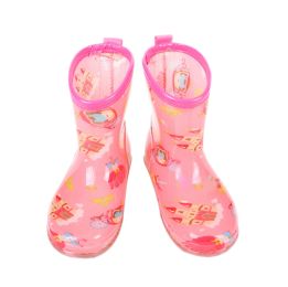 PINK Castle Toddler Rain Shoes Baby Rain Boot Rainy Day Wear Rubber Shoes(D0101HHD6SG)