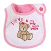 Baby Burp Cloths Infant Dribbler Nest Solutions Bibs Love Bear Set of 3(D0101HHDPEG)