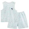 Infant Vest&Shorts 2 Pieces Baby Toddler Underwear Set  Printing Blue 6-9M(D0101HHM7NA)