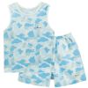 Blue Infant Vest&Shorts 2 Pieces Baby Toddler Underwear Set Printing 6-9M(D0101HHM7NV)