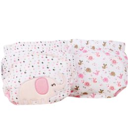 2 PCs Elephant Pink Toddlers Reusable Washable Baby Newborn Diaper Pants M(D0101HHMPIY)