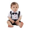 Cute Gentleman Baby Overall A Suit of Skirt And Overall White&Black 29*33cm(D0101HHMRDA)