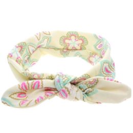 Baby Girl Headbands Bohemian Floral Style Vintage Flower Printed Elastic Head Wrap Twisted Hair Accessories(D0101HHVNGG)