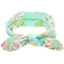 Baby Girl Headbands Bohemian Floral Style Vintage Flower Printed Elastic Head Wrap Twisted Hair Accessories(D0101HHVNGY)