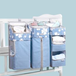 Sunveno Baby Storage Organizer Crib Hanging Storage Bag Caddy Organizer for Baby Essentials Bedding Set Diaper Storage Bag(D0101HPDY2U)