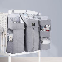 Sunveno Baby Storage Organizer Crib Hanging Storage Bag Caddy Organizer for Baby Essentials Bedding Set Diaper Storage Bag(D0101HPDYGA)