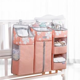 Sunveno Baby Storage Organizer Crib Hanging Storage Bag Caddy Organizer for Baby Essentials Bedding Set Diaper Storage Bag(D0101HPDYGW)