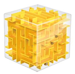 Three-dimensional Yellow Opaque Cube Maze Preschool Toys Educational Toys(D0101HX6URG)
