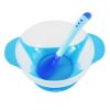 Baby Suction Bowl/ Feeding Bowl And Spoon Set, Blue(D0101HXD1JG)