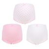 [Pink Polka Dot] Maternity Cotton Underwear Pregnancy Pants XXL Set of 3(D0101HXDHC7)