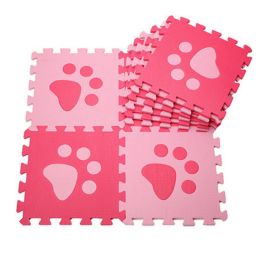 Colorful Waterproof Baby Foam Playmat Set-10pc, Red/Pink Foot(D0101HXDM4G)