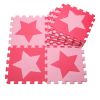 Colorful Waterproof Baby Foam Playmat Set-10pc, Red/Pink Five-pointed Star(D0101HXDMNA)
