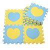 Colorful Waterproof Baby Foam Playmat Set-10pc, Blue/Yellow Hearts(D0101HXDMNV)