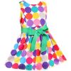 Colorful Polka Dot Toddler Dress with Belt 3-4 Years Old WHITE(D0101HXYNBV)