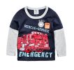 Fashion Dark Blue Rescue Service Car Long Sleeve T-Shirt For Cool Boy/120CM(D0101HXYU3A)