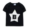 Fashion Insider Short Sleeve Black Letter B T-Shirt For Cool Boy/110CM(D0101HXYUUV)