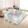 Foldable Baby 14 Panel Playpen Activity Safety Play Yard Foldable Portable HDPE Indoor Outdoor Playards Fence RT(D0102HEBFVY)