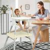 4 in 1 Baby Convertible Toddler Table Chair Set with PU Cushion(D0102HPZFNA)