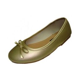 Toddler Gold Ballerina Flats Case Pack 18(D0102HXEC0A)