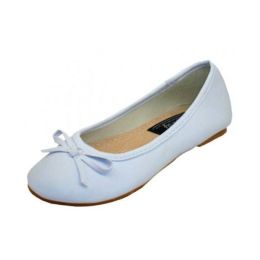 Toddler White Color Ballerina Shoe (18 pairs) Case Pack 18(D0102HXEC0W)