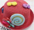Cute Baby Straw Bowler Hat Children Bucket Hat Candy Khaki(D0101HRX5BA)