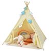 Foldable Kids Canvas Teepee Play Tent(D0102HEB0IW)