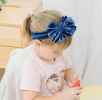 Baby Bows Velvet Headbands Turbans Hairband Headwraps Stretchy Wide Cross Knotted for Newborn Toddlers Kids(D0101HHVNIU)