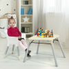 4 in 1 Baby Convertible Toddler Table Chair Set with PU Cushion(D0102HPZFNV)
