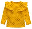 Pretty Girl's Spring/Fall Long T-Shirt/Yellow Dots/140CM Height(D0101HXYF77)