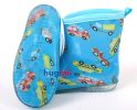 BLUE Cars Toddler Rain Shoes Baby Rain Boot Rainy Day Wear Rubber Shoes(D0101HHD6S7)