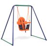 2-in-1 Single Swing and Toddler Swing Orange(D0102HEVHMG)