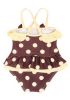 Beautiful Baby Girl Swimsuit Lovely Bow Spot Toddler Swimsuit Yellow&Gray (2~3Y)(D0101HHMR3U)