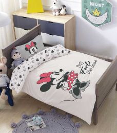 Disney Minnie Mouse Feel The Love Bedding 3-Piece Toddler Cotton Fitted Crib and Toddler