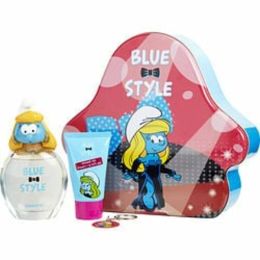 Smurfs 3d By First American Brands 3 Pieces Smurfette With Edt Spray 3.4 Oz & Shower Gel 2.5 Oz & Key Chain (blue & Style) For Anyone