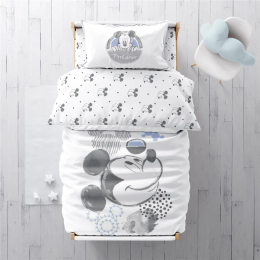 Disney Gold Mickey Mouse Bedding 3-Piece Toddler Cotton Fitted Crib and Toddler