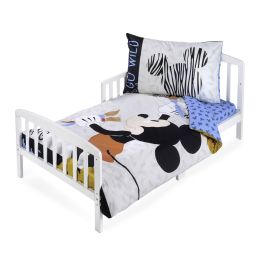 Mickey Mouse Crib Bedding Tropical 3-Piece Toddler Cotton Fitted Crib and Toddler