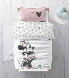Disney Pink Minnie Polka Dots Crib Bedding 3-Piece Toddler Cotton Fitted Crib and Toddler