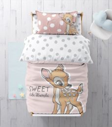 Pink Bambi 3-Piece Cotton Bedding Set - Twin/Full